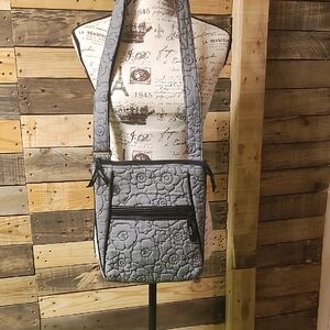 Gray Quilted Crossbody Bag